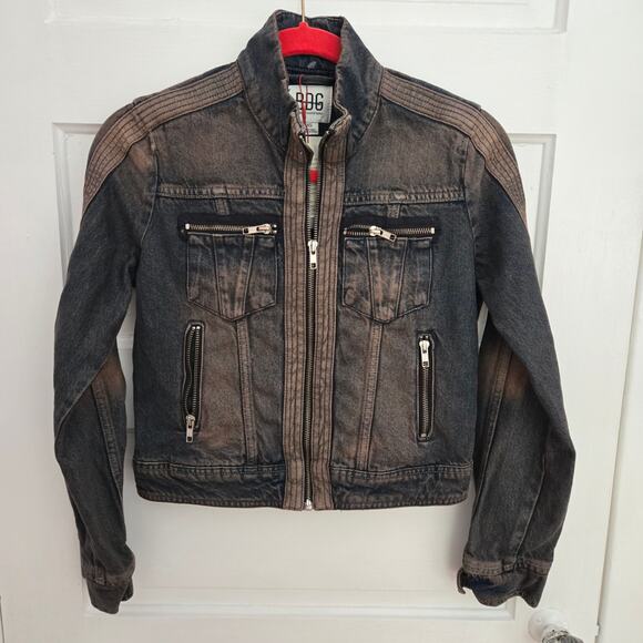 Urban Outfitters x BDG Toni Denim Zip Up Moto Jacket Size XS NWT - Picture 3 of 6